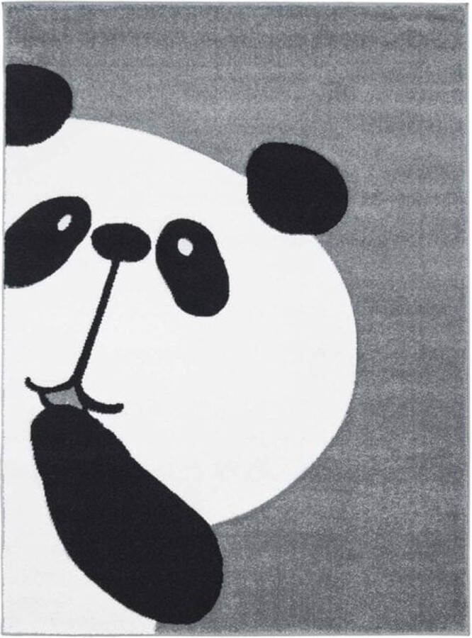Flycarpets Play Kinderkamer Panda Vloerkleed Grijs 160x230 cm