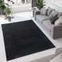 Flycarpets Ravenna Effen Vloerkleed Zwart Tapijt voor Woonkamer Laagpolig 200x290 cm - Thumbnail 3