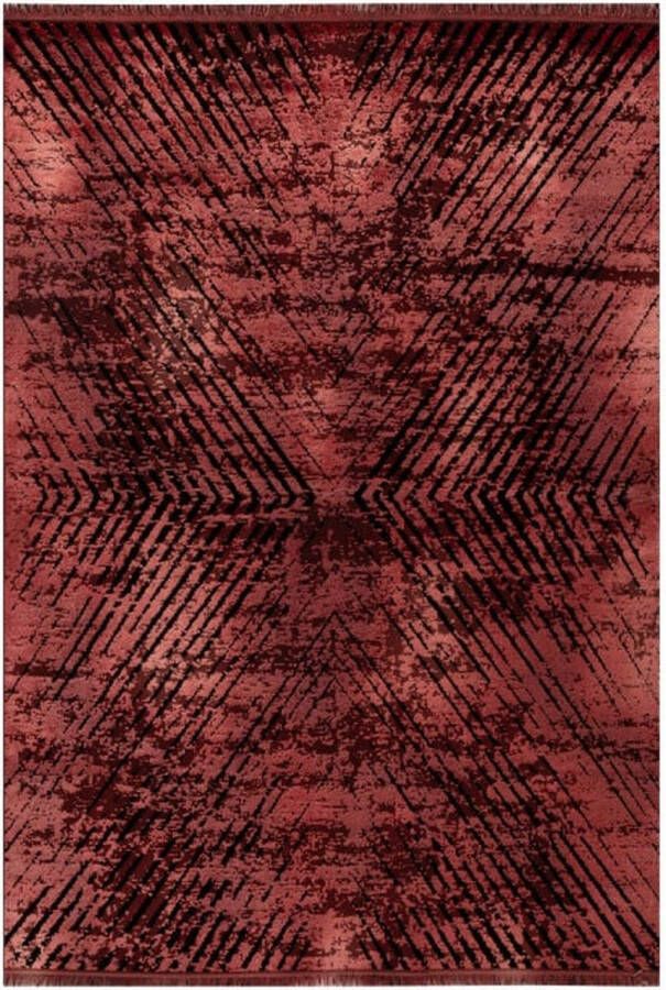 Flycarpets Rema Vintage Viscose Look Vloerkleed Rood 160x230 cm