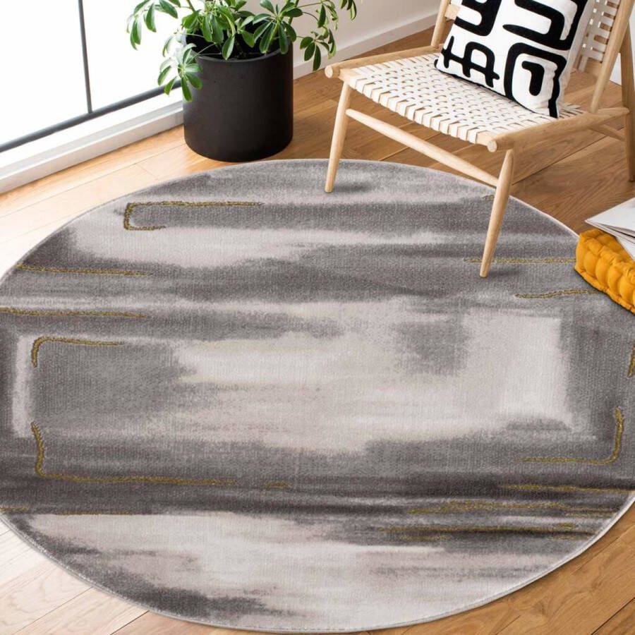 Flycarpets Rosalia Modern Marmer Design Vloerkleed Grijs Goud 200x290 cm