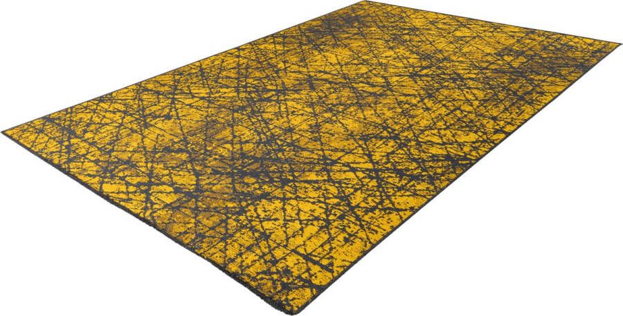 Flycarpets Sabia Vintage Vloerkleed Geel Grijs Laagpolig 150x230 cm