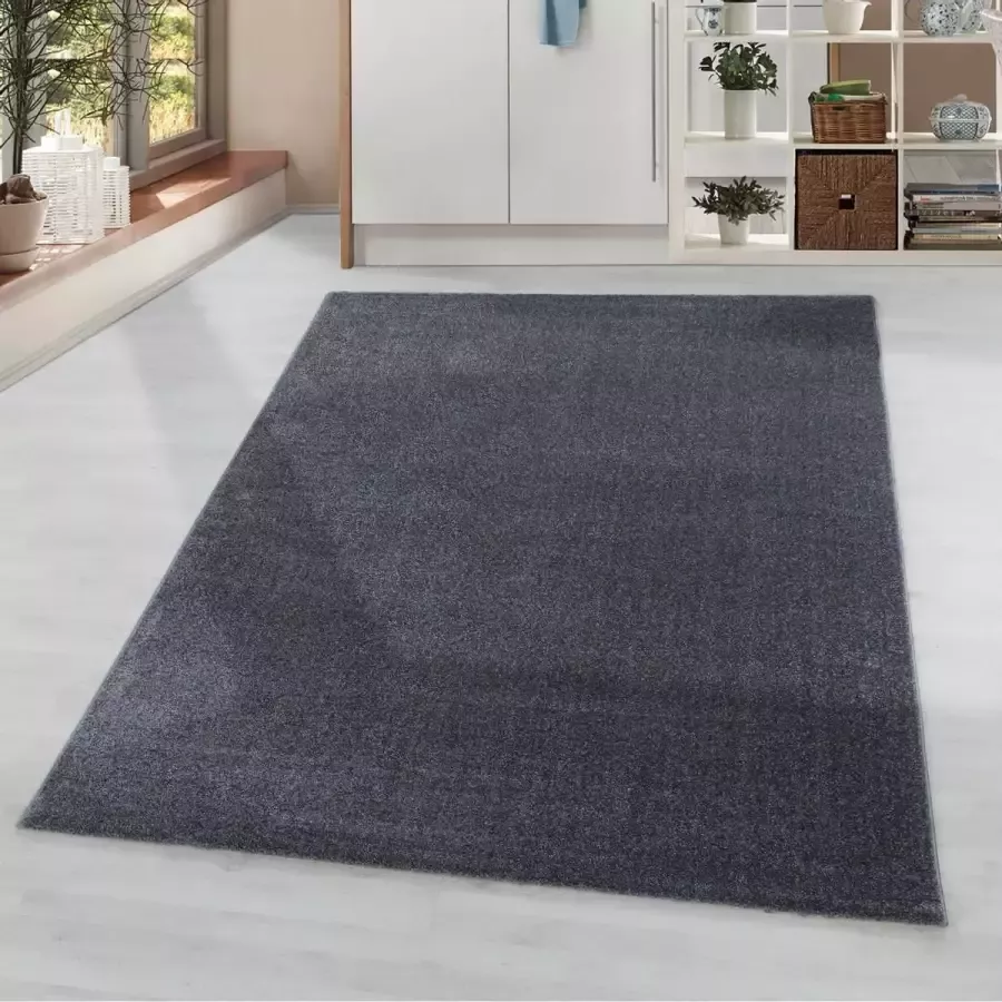 Flycarpets Sara Modern Grijs Vloerkleed Effen Laagpolig Tapijt Voor binnen -120x170 cm