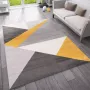 Flycarpets Sarande Modern Grijs Geel Vloerkleed Geo Laagpolig Tapijt Voor binnen 200x290 cm - Thumbnail 2