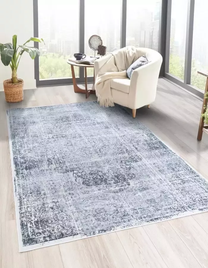Flycarpets Sarande Vintage Grijs Vloerkleed Laagpolig Tapijt Voor binnen 160x230 cm
