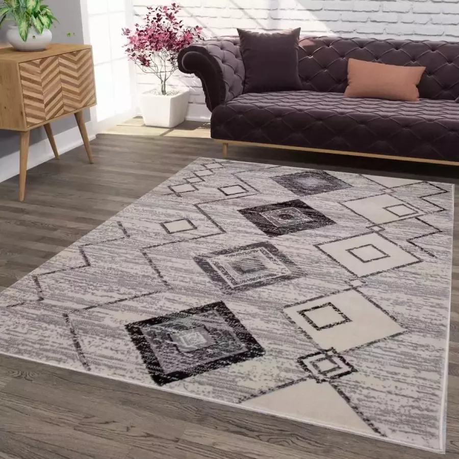 Flycarpets Sarande Vintage Grijs Vloerkleed Ruiten Laagpolig Tapijt Voor binnen -160x220 cm - Foto 2