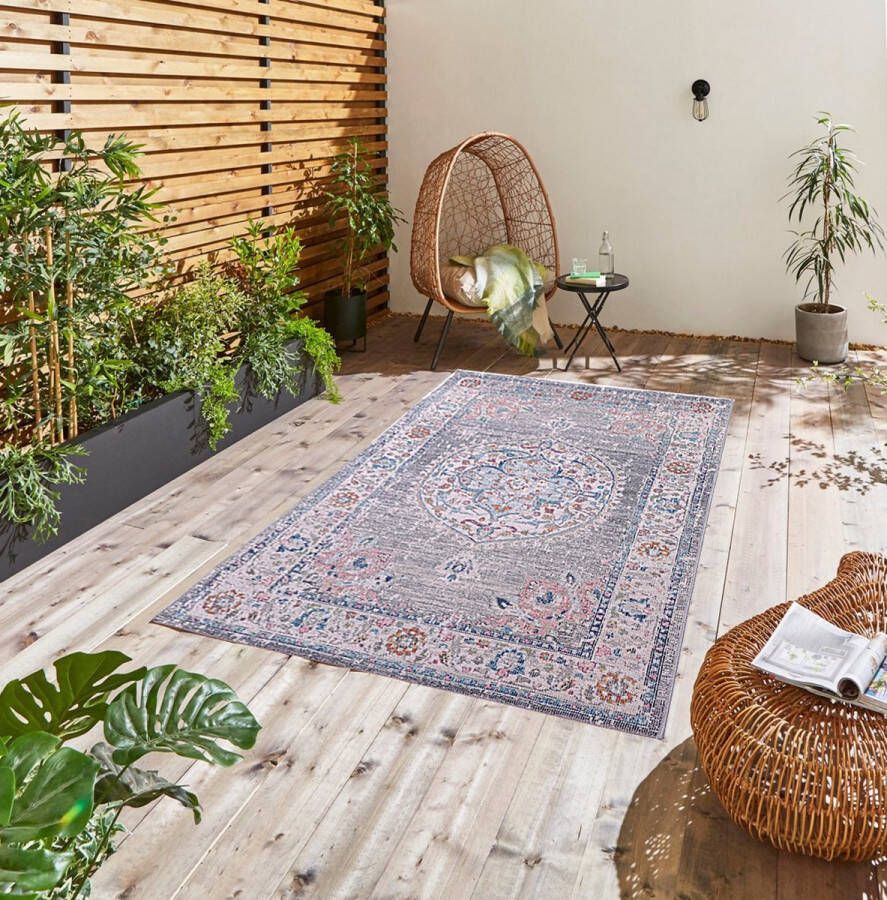 Flycarpets Sena Vintage Grijs Multi Buitenkleed Vloerkleed Buitentapijt Campingkleed Picknickkleed Tuintapijt 140x200 cm - Foto 2