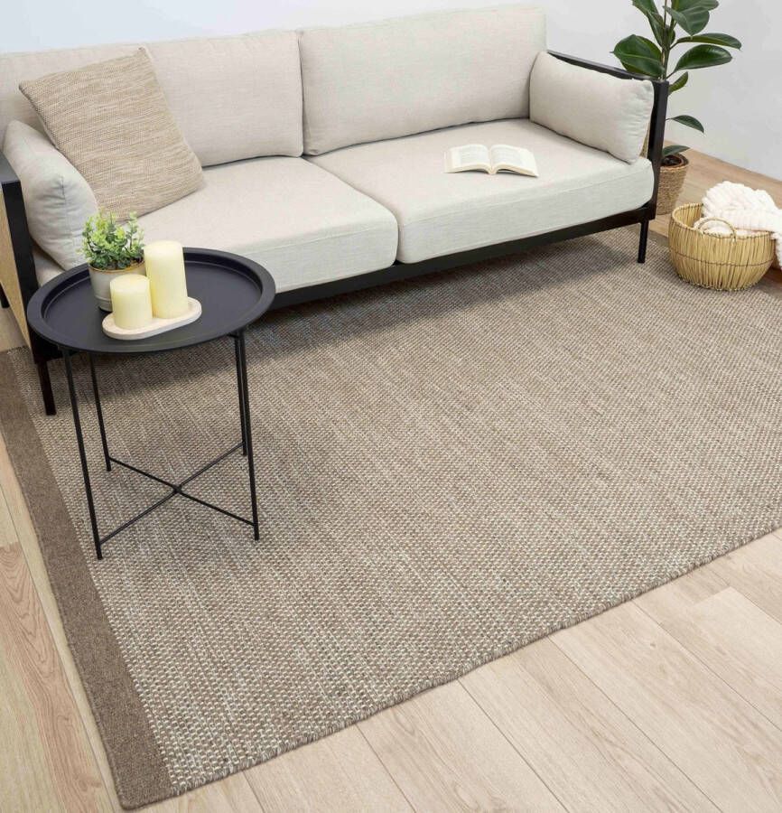 Flycarpets Serenity Wollen HANDGEWEVEN Vloerkleed Taupe 120x170 cm