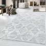 Flycarpets Sofia Vloerkleed Geruit Crème Grijs Laagpolig Tapijt Woonkamer 200x290 cm - Thumbnail 2