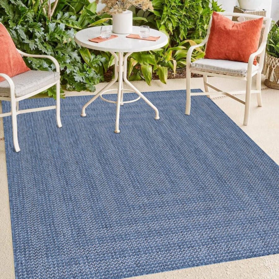 flycarpets Sunset Buitenkleed Vloerkleed Voor Binnen & Buiten Buitentapijt Blauw 140x200 cm