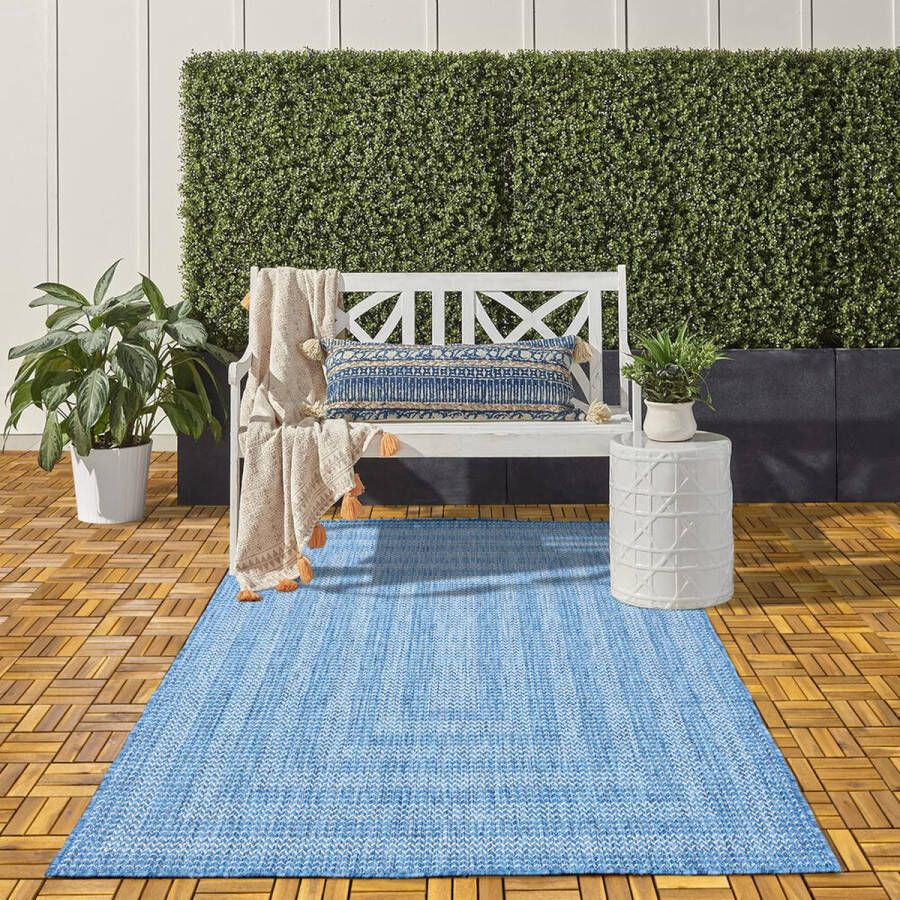 Flycarpets Sunset Buitenkleed Vloerkleed Voor Binnen & Buiten Buitentapijt Blauw 160x230 cm