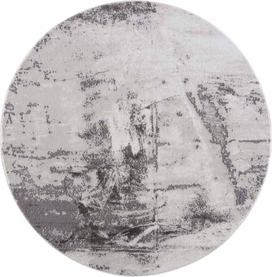 Flycarpets Tiberius Modern Marmer Design Vloerkleed Grijs 160x160 cm - Foto 5