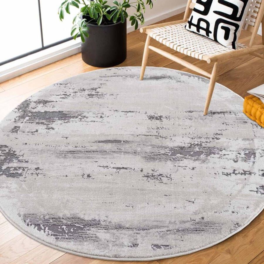 Flycarpets Tiberius Modern Marmer Design Vloerkleed Grijs 160x160 cm - Foto 3