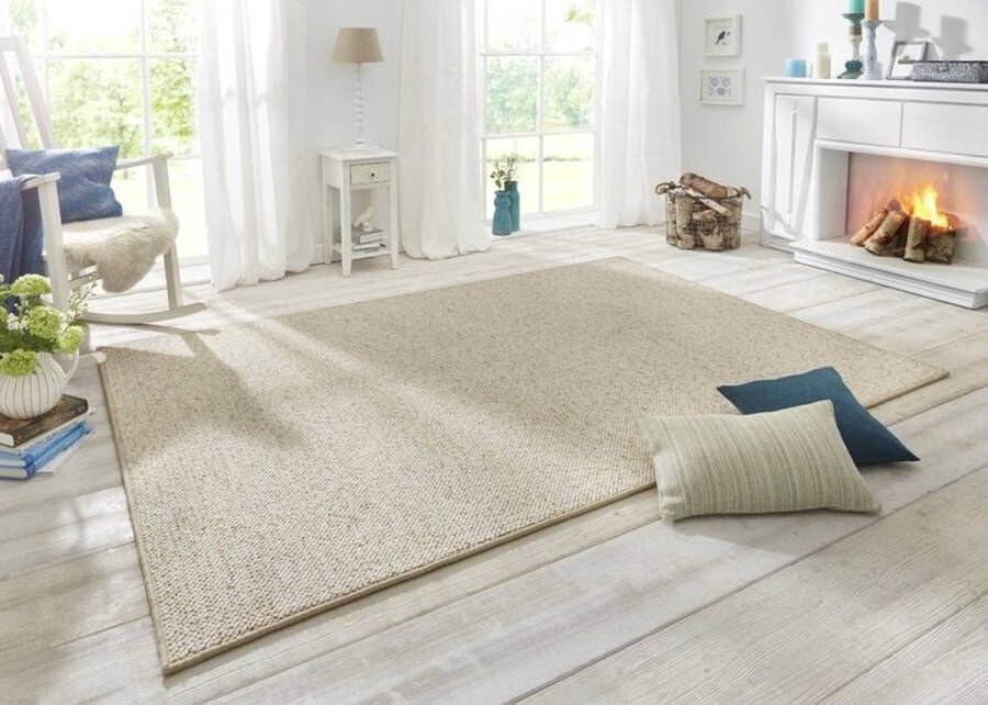 Flycarpets Tufted Vloerkleed Wollen Look Creme 140x200 cm