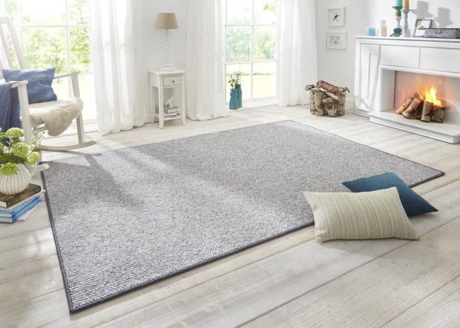 Flycarpets Tufted Vloerkleed Wollen Look Grijs 133x133 cm