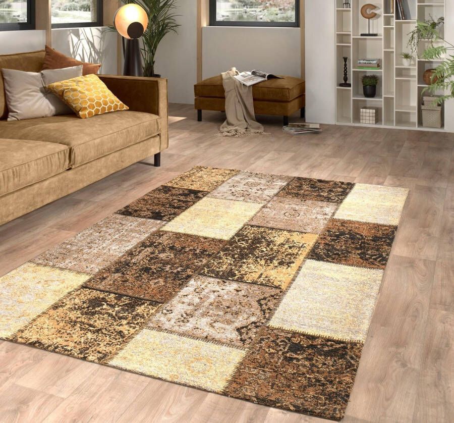 Flycarpets VAN GOGH COLLECTION VINTAGE GEEL VLOERKLEED PATCHWORK