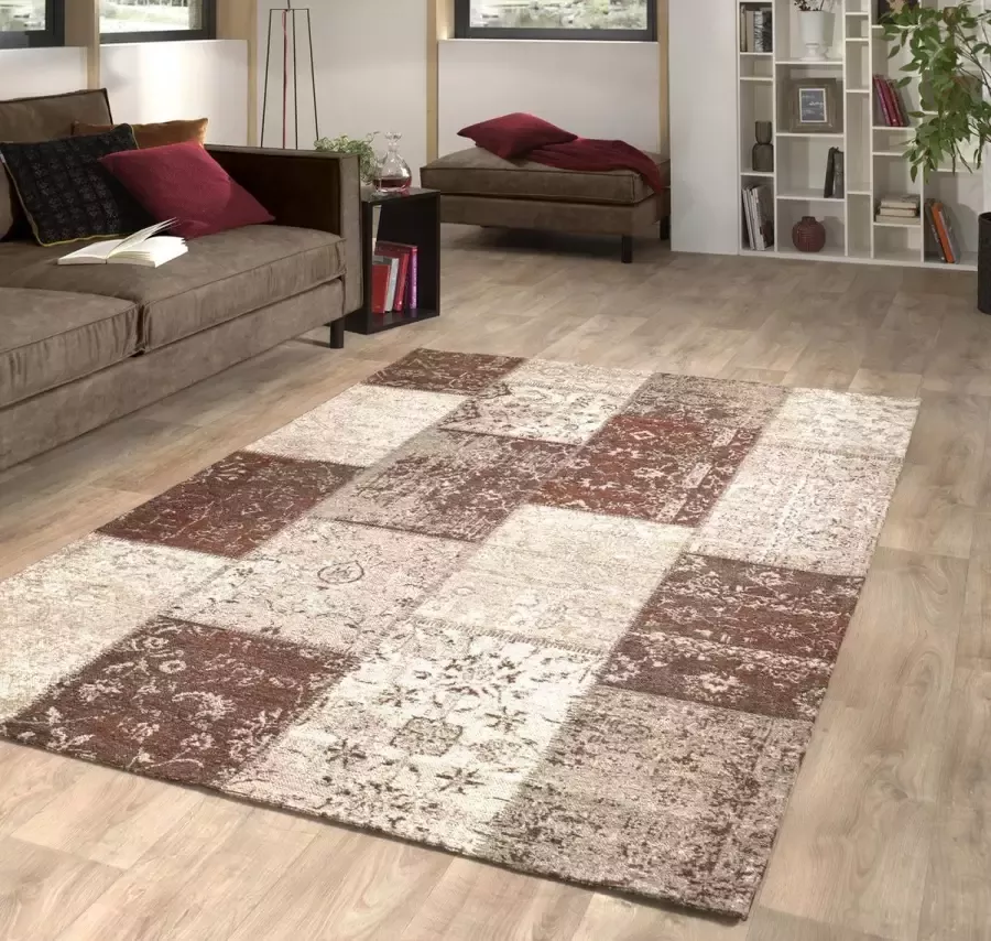 Flycarpets VAN GOGH COLLECTION VINTAGE TAUPE KOPER VLOERKLEED PATCHWORK - Foto 1
