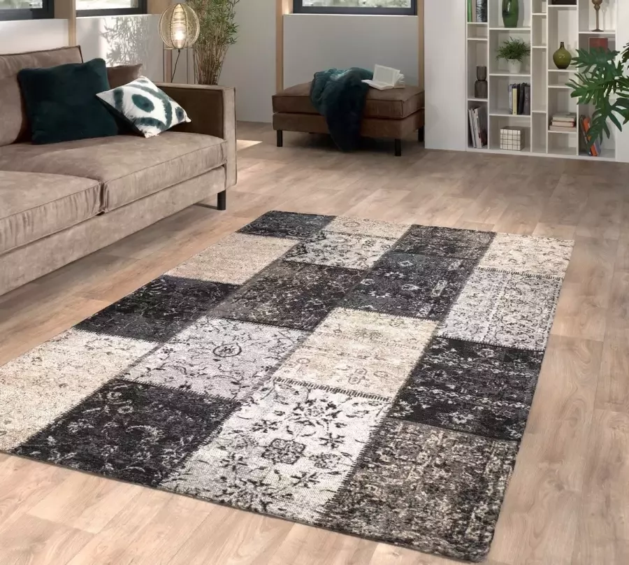 Flycarpets Van Gogh Vintage Patchwork Vloerkleed 160x230 cm Zilver