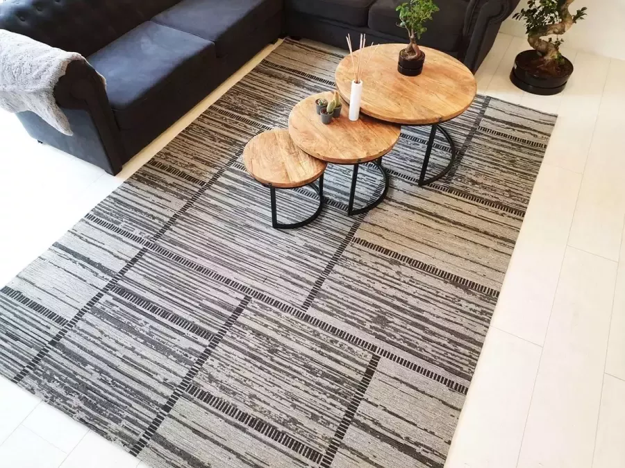 Flycarpets Van Gogh Vintage Patchwork Vloerkleed 240x340cm Grijs Beige