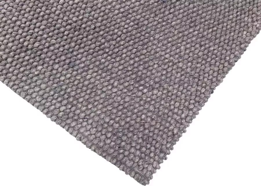Flycarpets VENTURA HANDGEMAAKT DONKERBLAUW DONKERGRIJS VLOERKLEED BOLLETJES