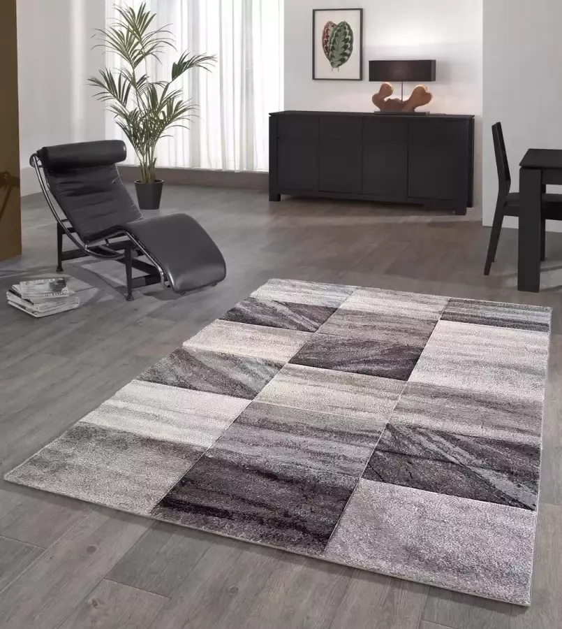 Flycarpets Vernazza Vloerkleed 120x170cm Geblokt Beige Grijs