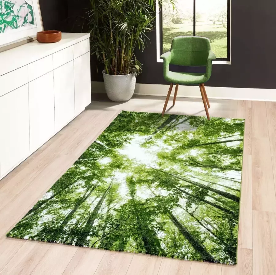 Flycarpets Vernazza Vloerkleed 80x150cm Bomen Groen