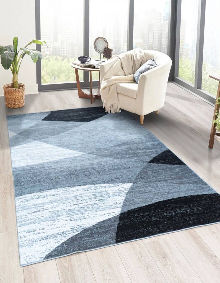 flycarpets Verona Modern Vloerkleed Grijs Zwart Laagpolig Woonkamer 200x290 cm