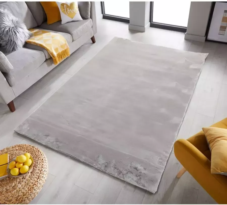 FlyCarpets Vicenza Zacht Hoogpolig -Taupe Grijs 120x170 cm