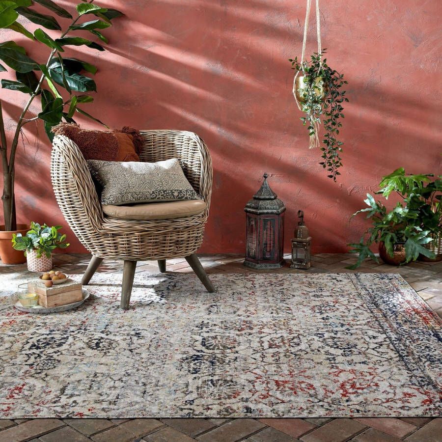 Flycarpets Vintage Vloerkleed Helena Laagpolig Binnen & Buitenkleed Multi 160x230 cm