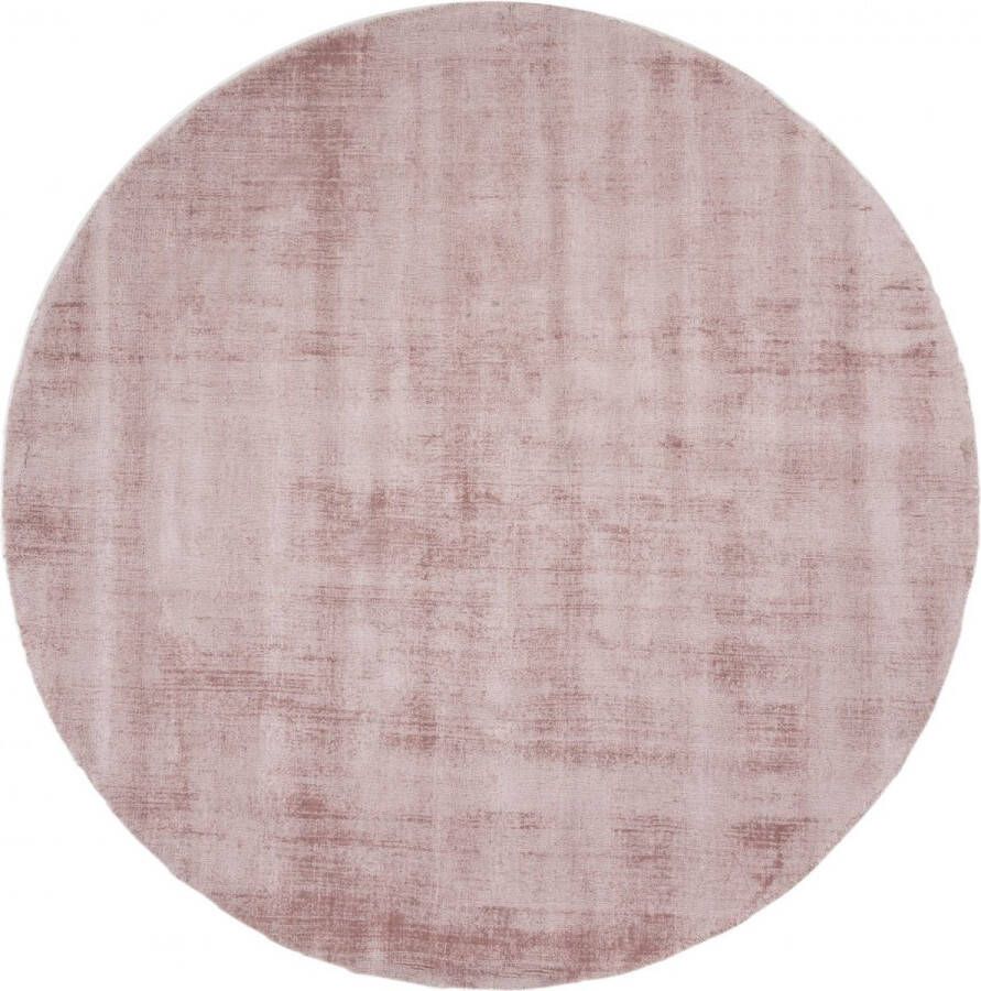 Flycarpets Viscose Vloerkleed Rond Aura- Handgeweven Roze 150x150 cm