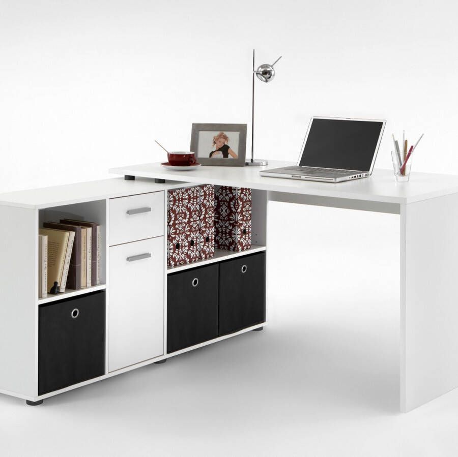 FMD Hoekbureau Lexo variabel monteerbaar breedte 136 205 cm made in germany