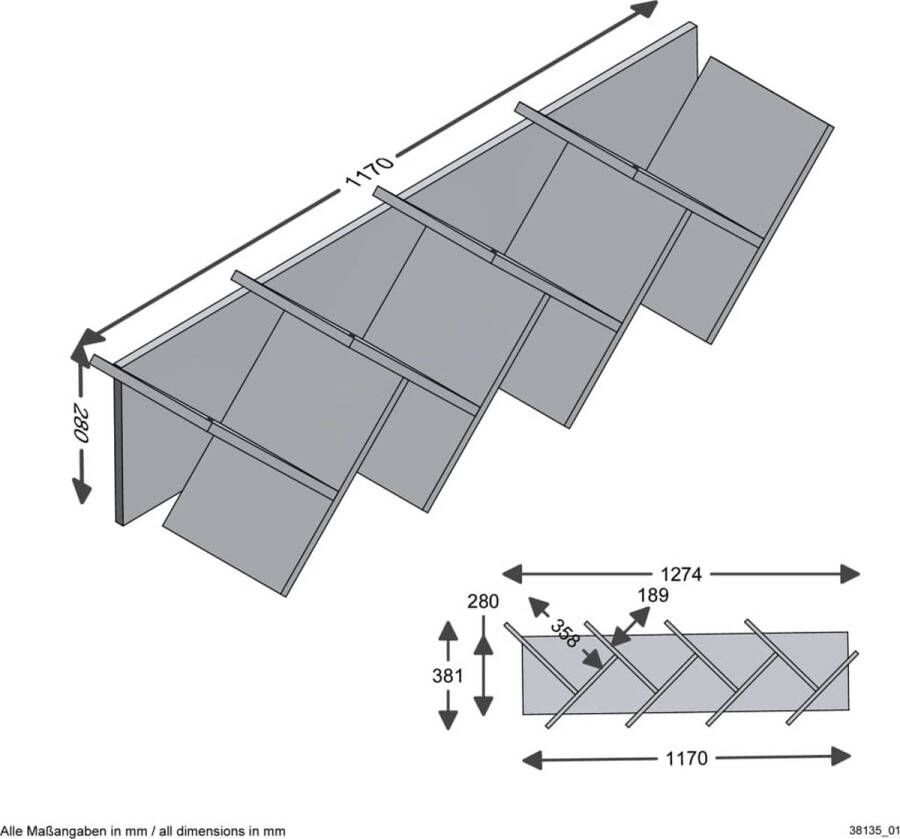 FMD Boekenplank zwevend geometrisch eikenkleurig en zwart - Foto 2