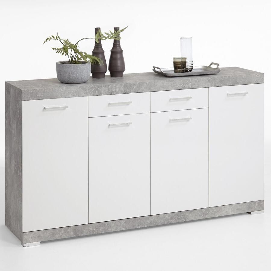 FMD Buffet 2 Tiroirs 4 Portes L160 x P34 9 cm Bristol