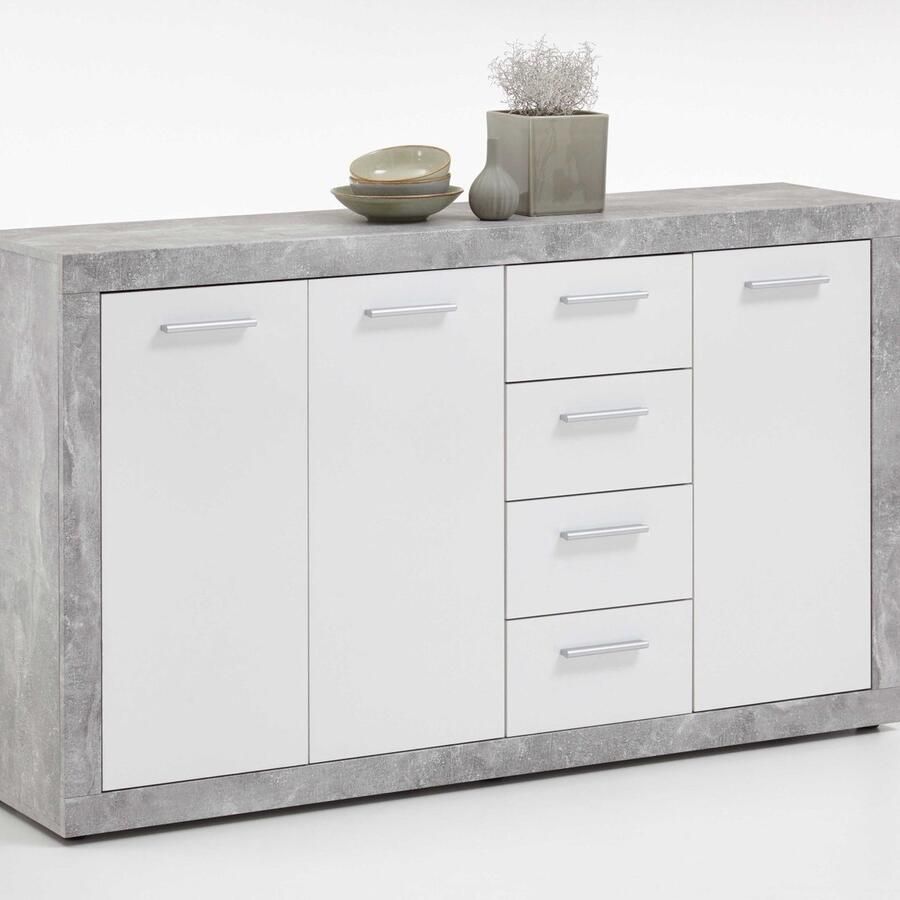 FMD Buffet avec 3 Portes et 4 Tiroirs L152 cm Turbo