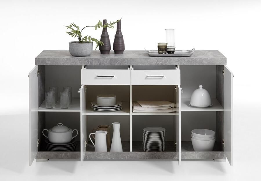 FMD Buffet 2 Tiroirs 4 Portes L160 cm Bristol - Foto 3