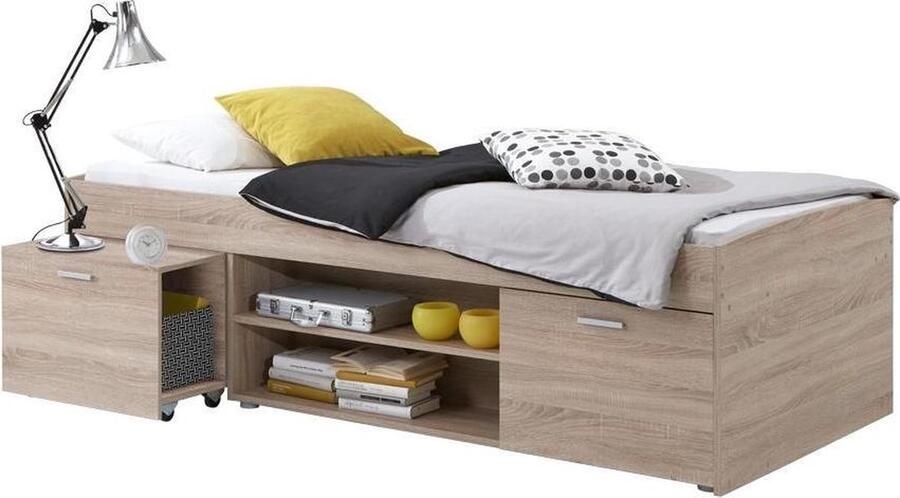 Leen Bakker Bed Wilton eikenkleur 90x200 cm