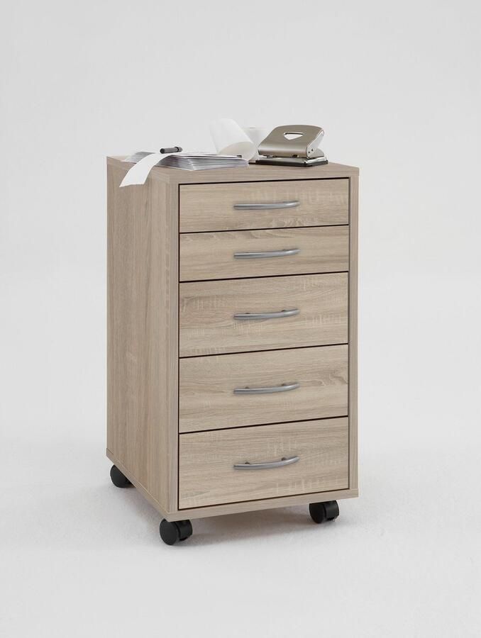 FMD Ladekast met 5 lades verplaatsbaar eikenkleurig - Foto 6