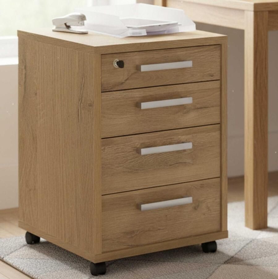 FMD -Ladekast-verrijdbaar-48x49 5x65 5-cm-eikenkleurig - Foto 2