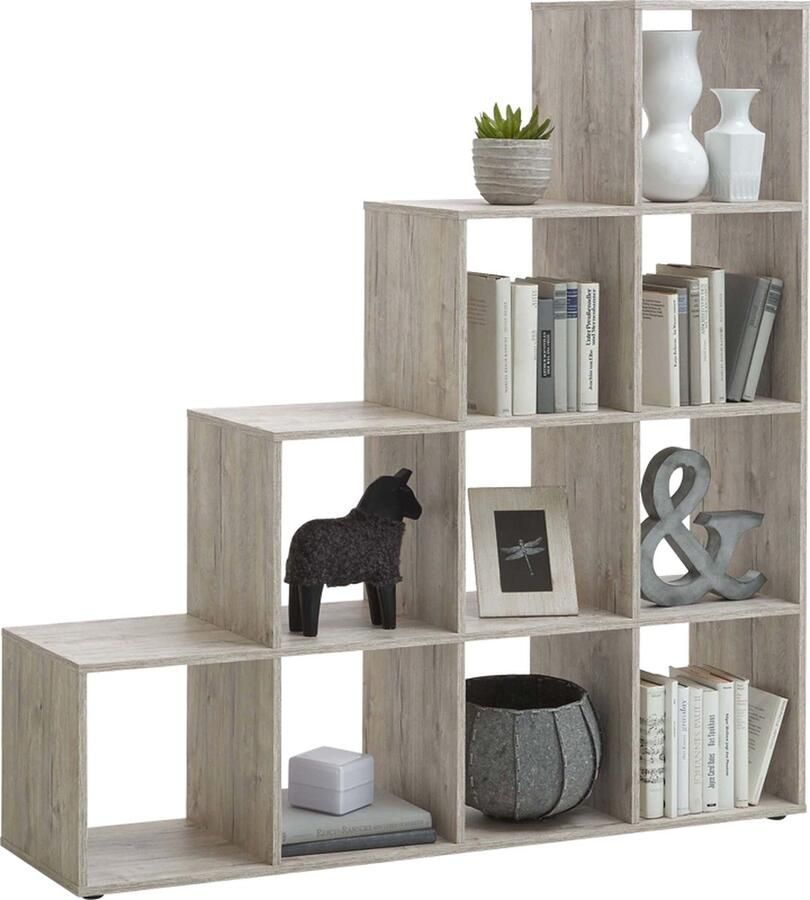 FMD Opbergrek Mega 10 vakken grijze eik - Foto 3