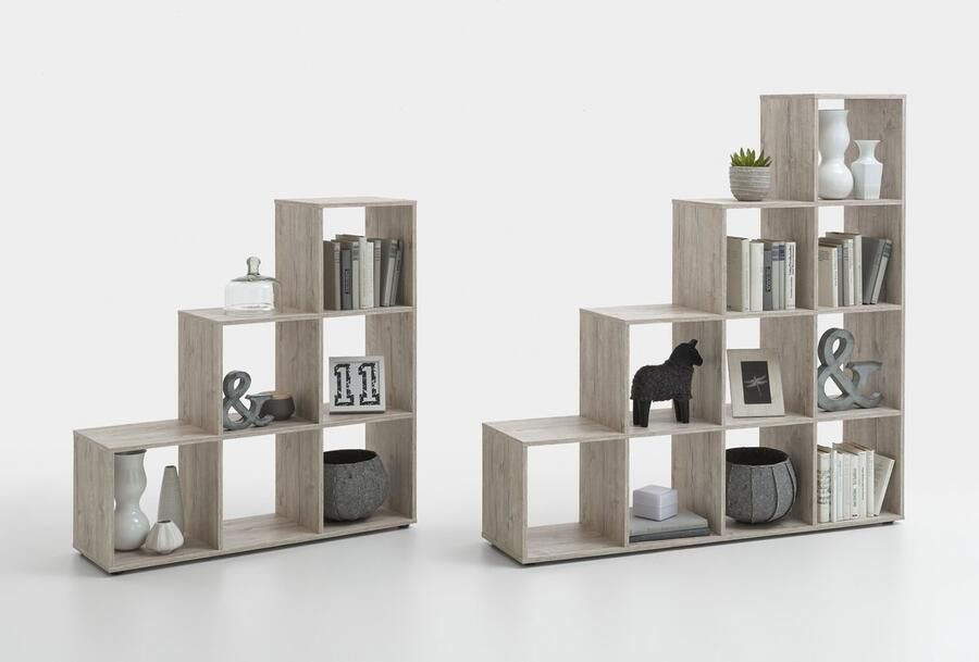 FMD Opbergrek Mega 10 vakken grijze eik - Foto 5