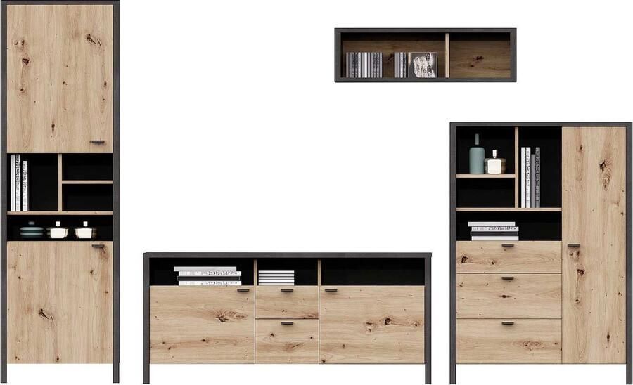 CaliCosy FMD- TV Meubel Tv-meubel In-Loft 164cm Bruin; Zwart