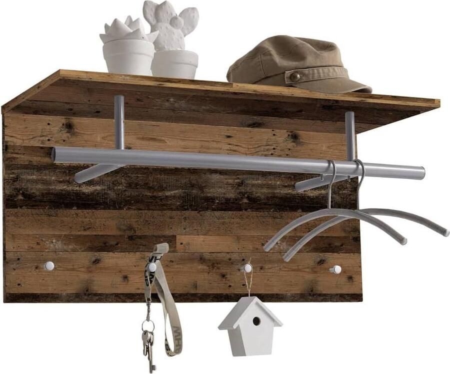 Leen Bakker Kapstok Spot donkerbruin grijs 34 5x72x29 5 cm