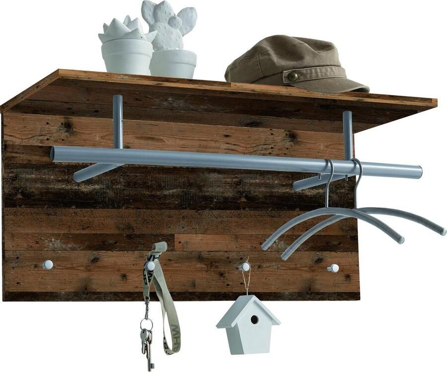 FMD Wandkapstok 72x29 3x34 5 cm oude stijl bruin - Foto 2