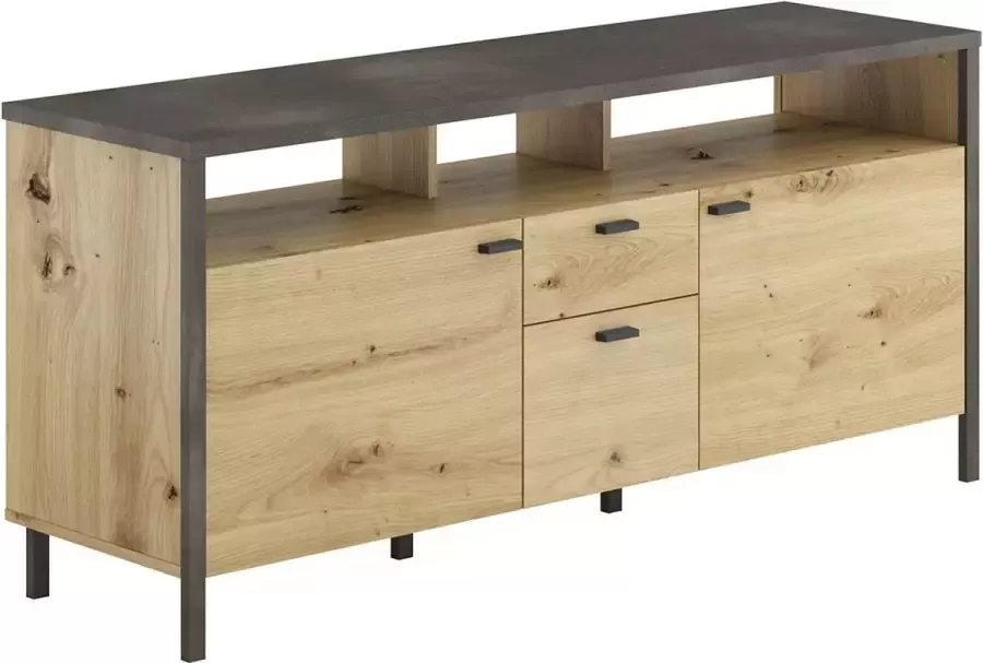 CaliCosy FMD- TV Meubel Tv-meubel In-Loft 164cm Bruin; Zwart