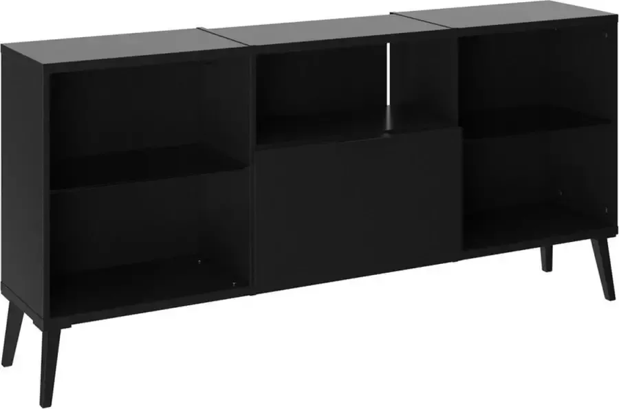 FMD Meuble TV modulable 1 Tiroir 5 Niches Dark