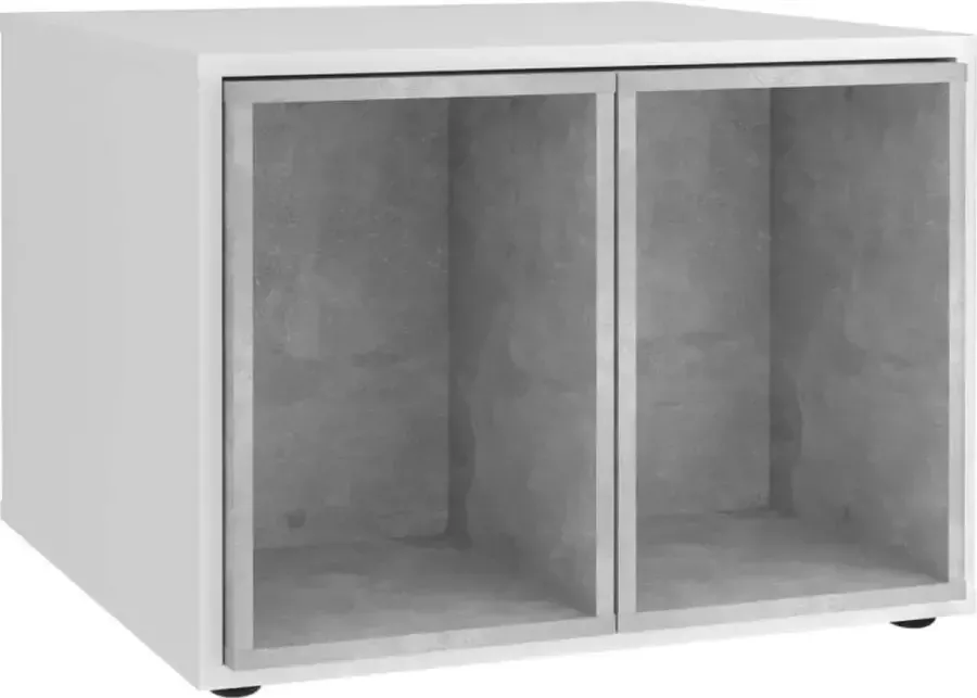 FMD -Salontafel-met-2-Bijzettafels-67 5x67 5x50-cm-wit-en-betonkleurig - Foto 2