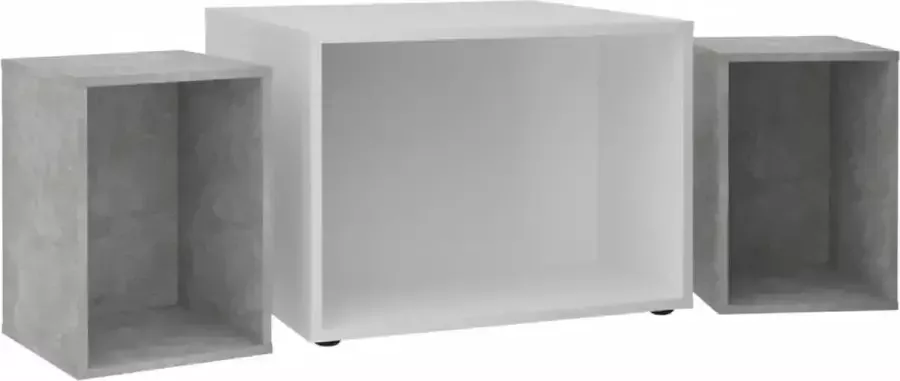 FMD -Salontafel-met-2-Bijzettafels-67 5x67 5x50-cm-wit-en-betonkleurig - Foto 4