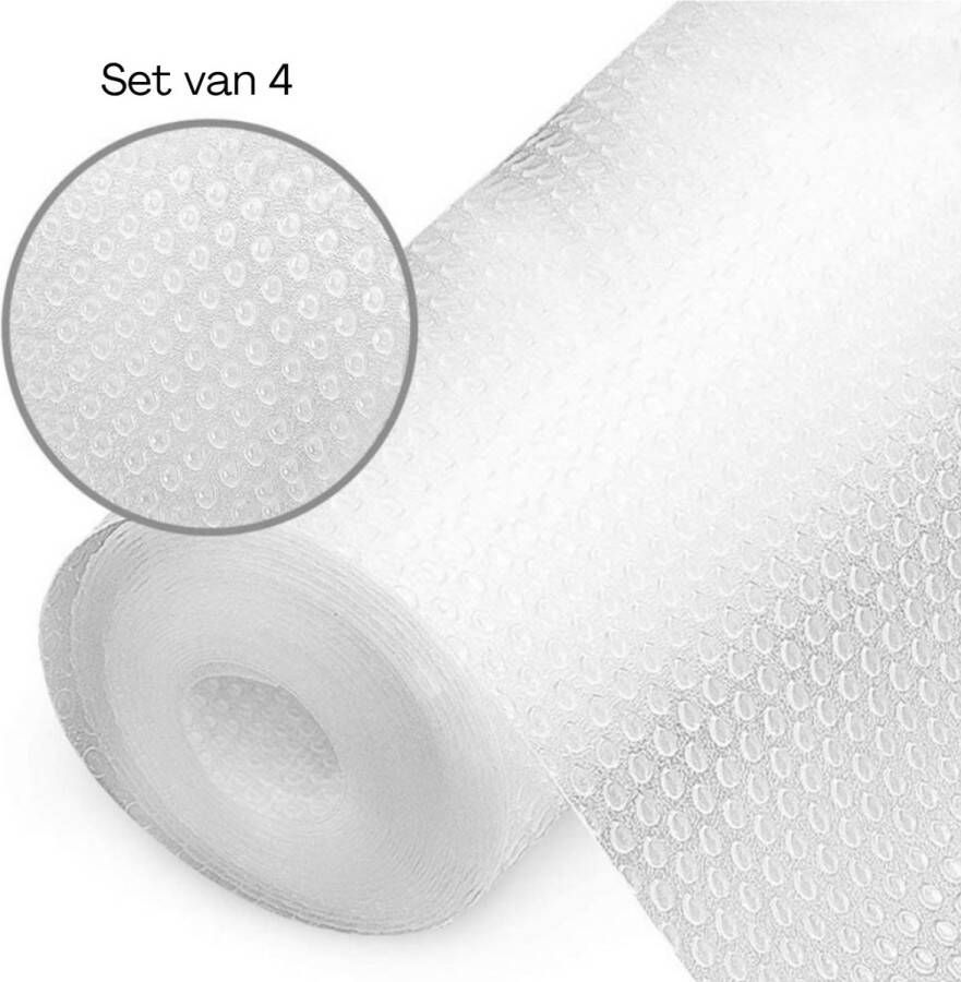 Fop en Bij 4x Antislipmat transparant 150x50 cm Keukenlade beschermer Mat voor bescherming Antislip kast Anti slip mat Lade bescherming Badkamer