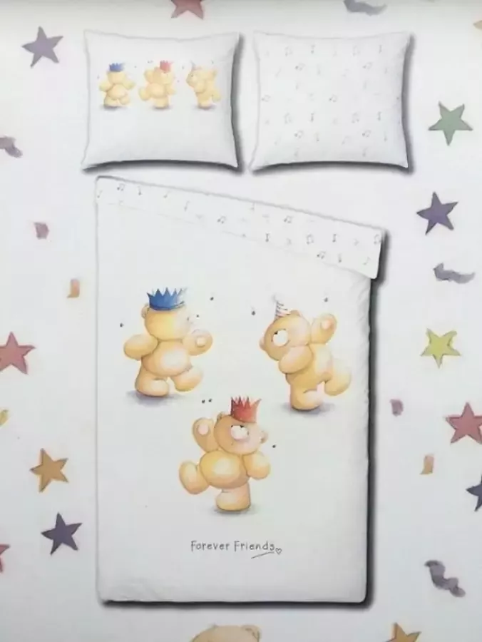 Forever Friends Dekbedovertrek Cute Bear Wit Ledikant (100x140)