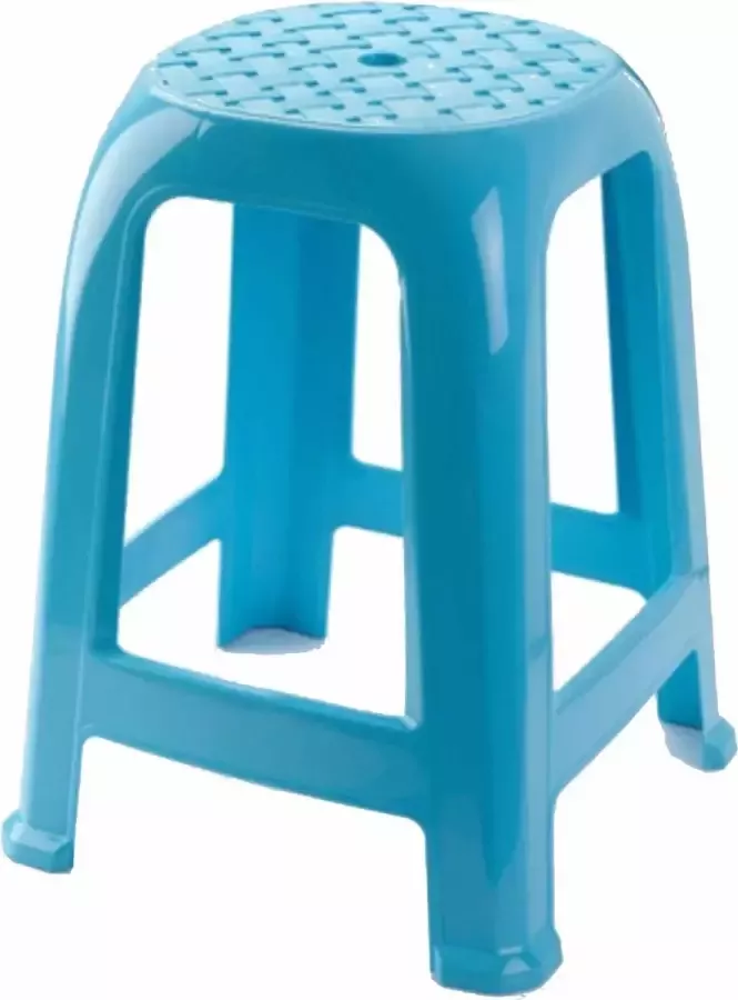 Forte Plastics Lichtblauw krukje keukenkrukje opstapje 46 5 cm Keuken badkamer krukjes zitjes - Foto 1