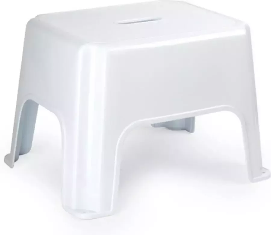 Forte Plastics Witte keukenkrukjes opstapjes 40 x 30 x 28 cm Keuken badkamer kasten opstap verhoging krukjes opstapjes - Foto 1